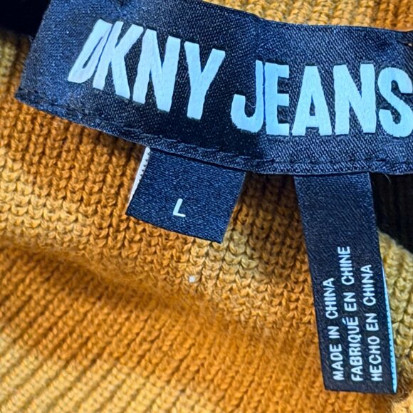 3 DKNY Turtleneck Logo Studded Sweaters - SIZE LARGE (Gold, Blue, and Black) - Picture 5 of 11